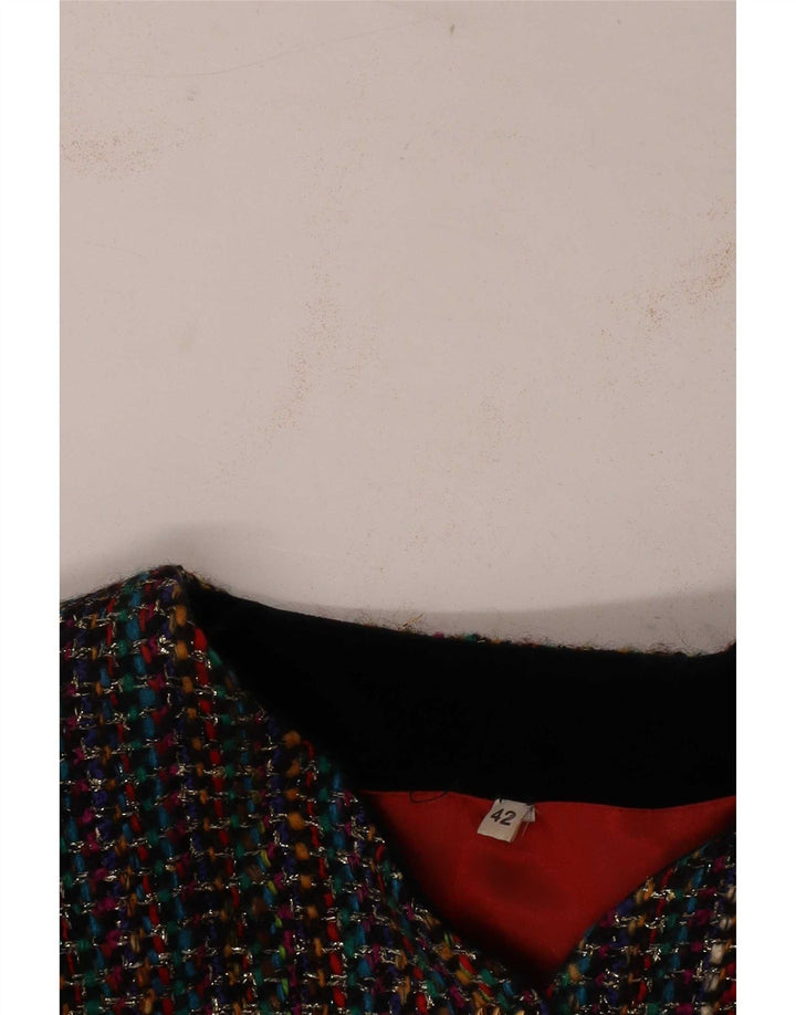 Jaqueta blazer feminina vintage com 3 botões IT 42 listrada média multicolorida