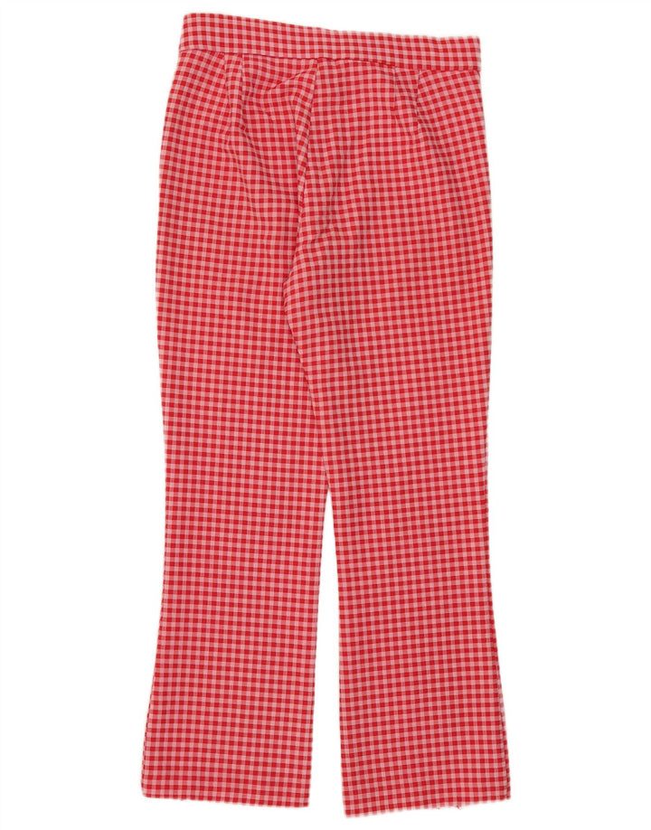 Zara Calça feminina cortada média W28 L25 vermelha guingão