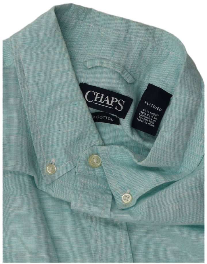 Camisa masculina de manga curta Chaps XL linho turquesa