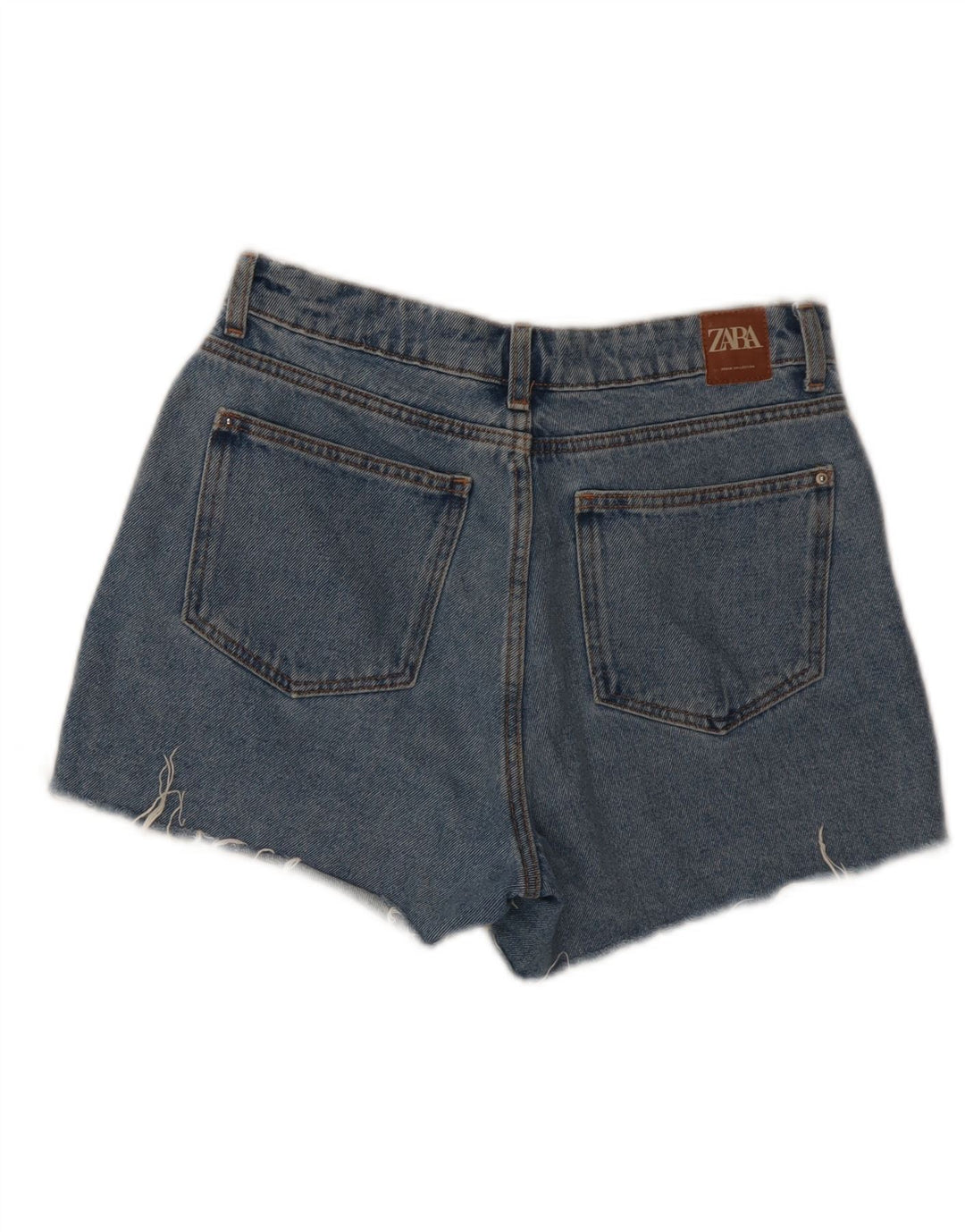 Zara Shorts jeans feminino pequeno W26 algodão azul