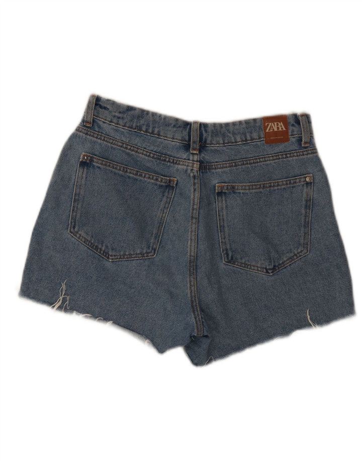 Zara Shorts jeans feminino pequeno W26 algodão azul