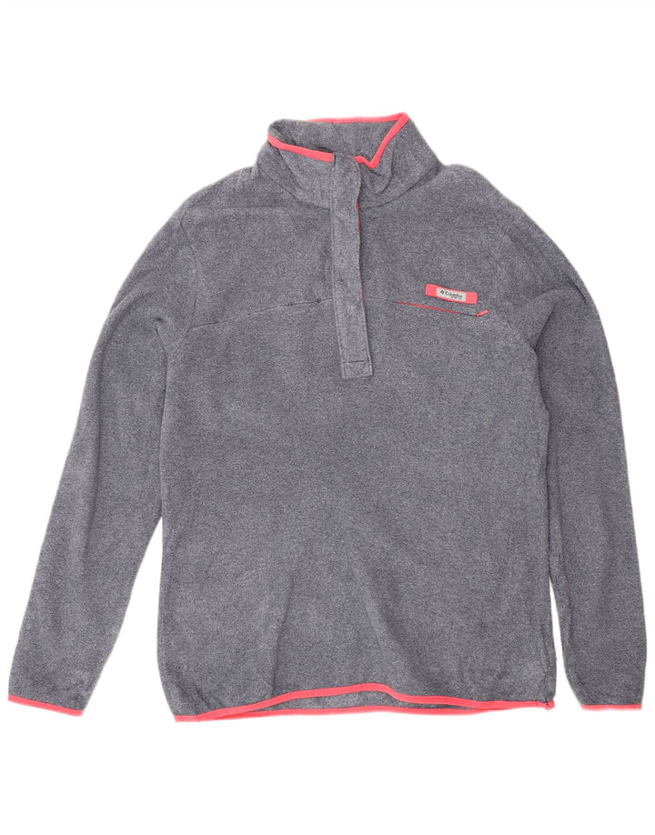 Columbia Suéter feminino de lã com gola redonda e botão UK 18 XL cinza poliéster