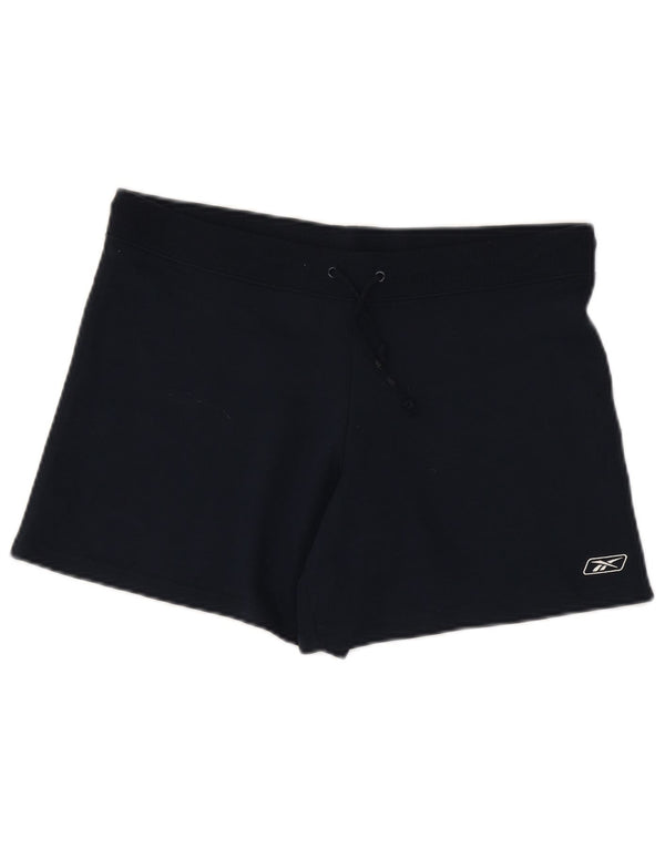Shorts esportivos femininos Reebok UK 12 médio azul marinho algodão