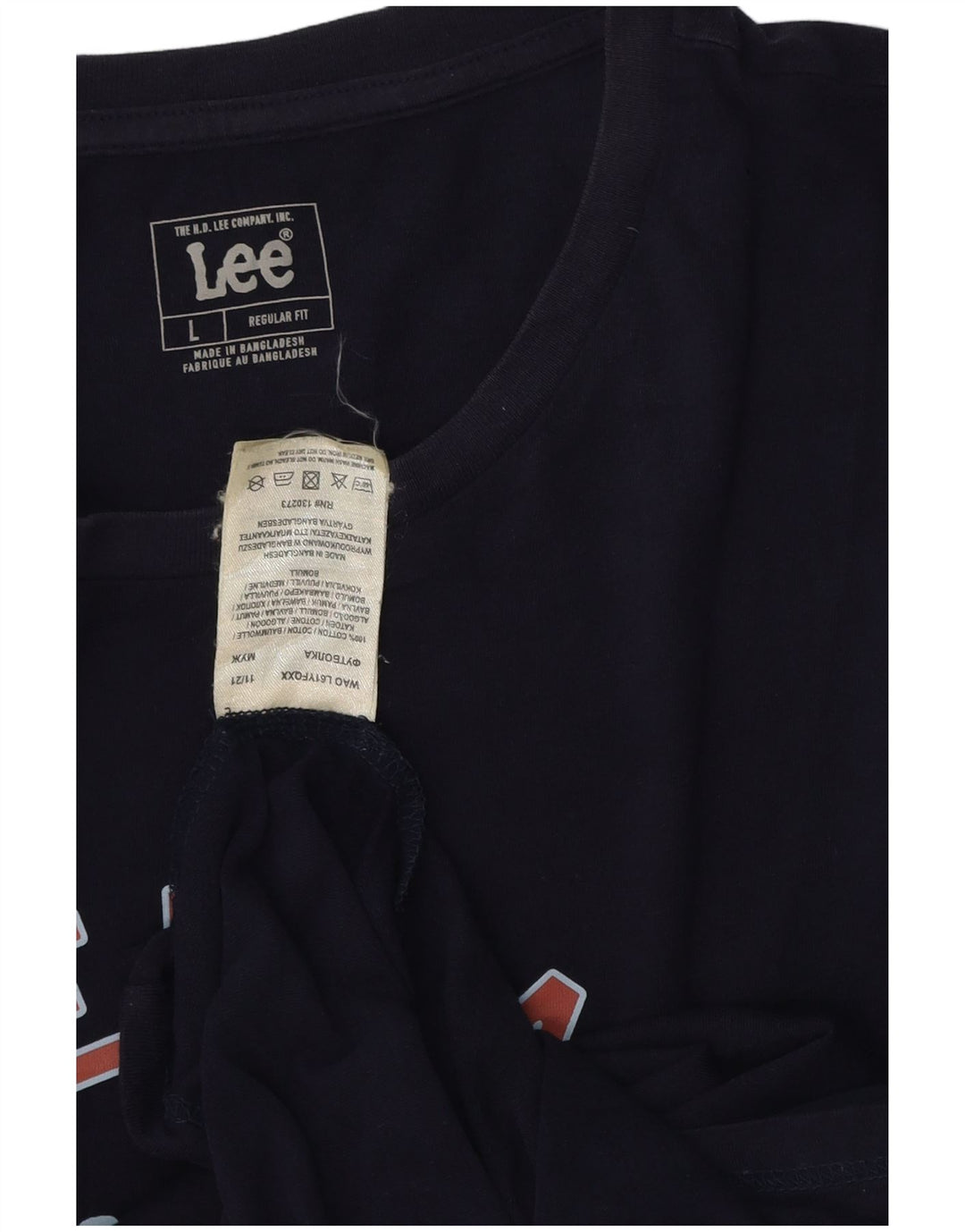 Camiseta masculina Lee de ajuste regular com estampa gráfica grande algodão azul marinho
