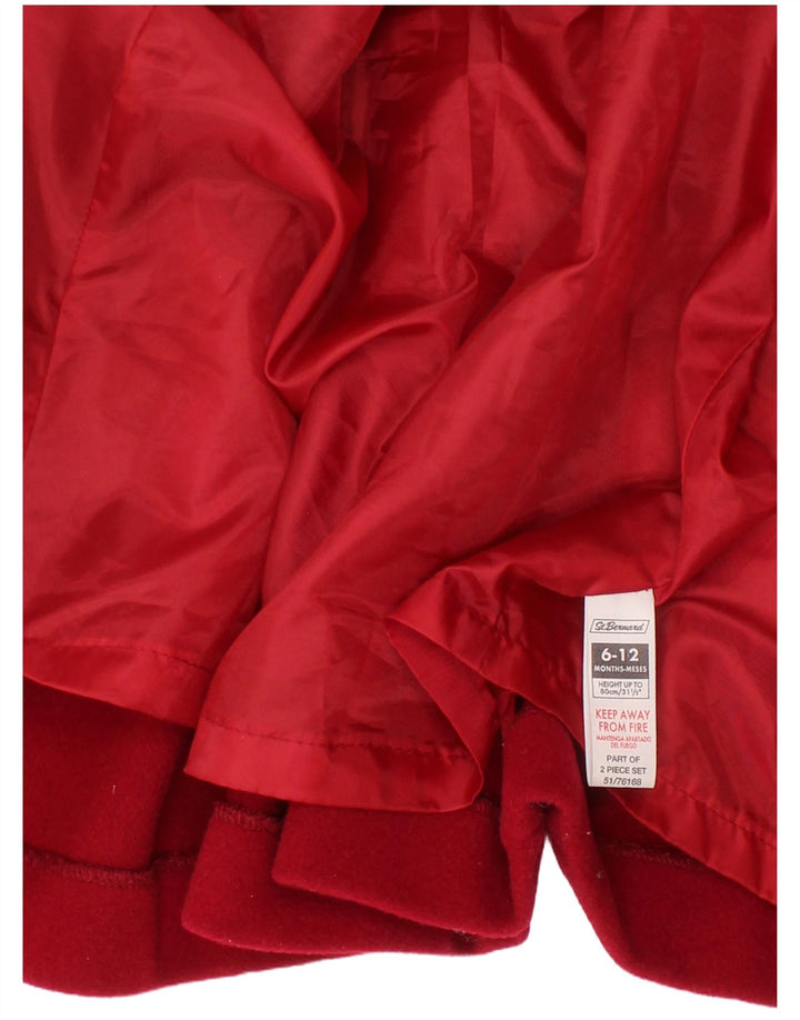 ST. Sobretudo BERNARD para meninas de 6 a 9 meses de lã cor de vinho