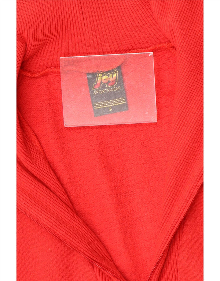 Suéter feminino JOY com zíper e gola em algodão vermelho pequeno Reino Unido 10
