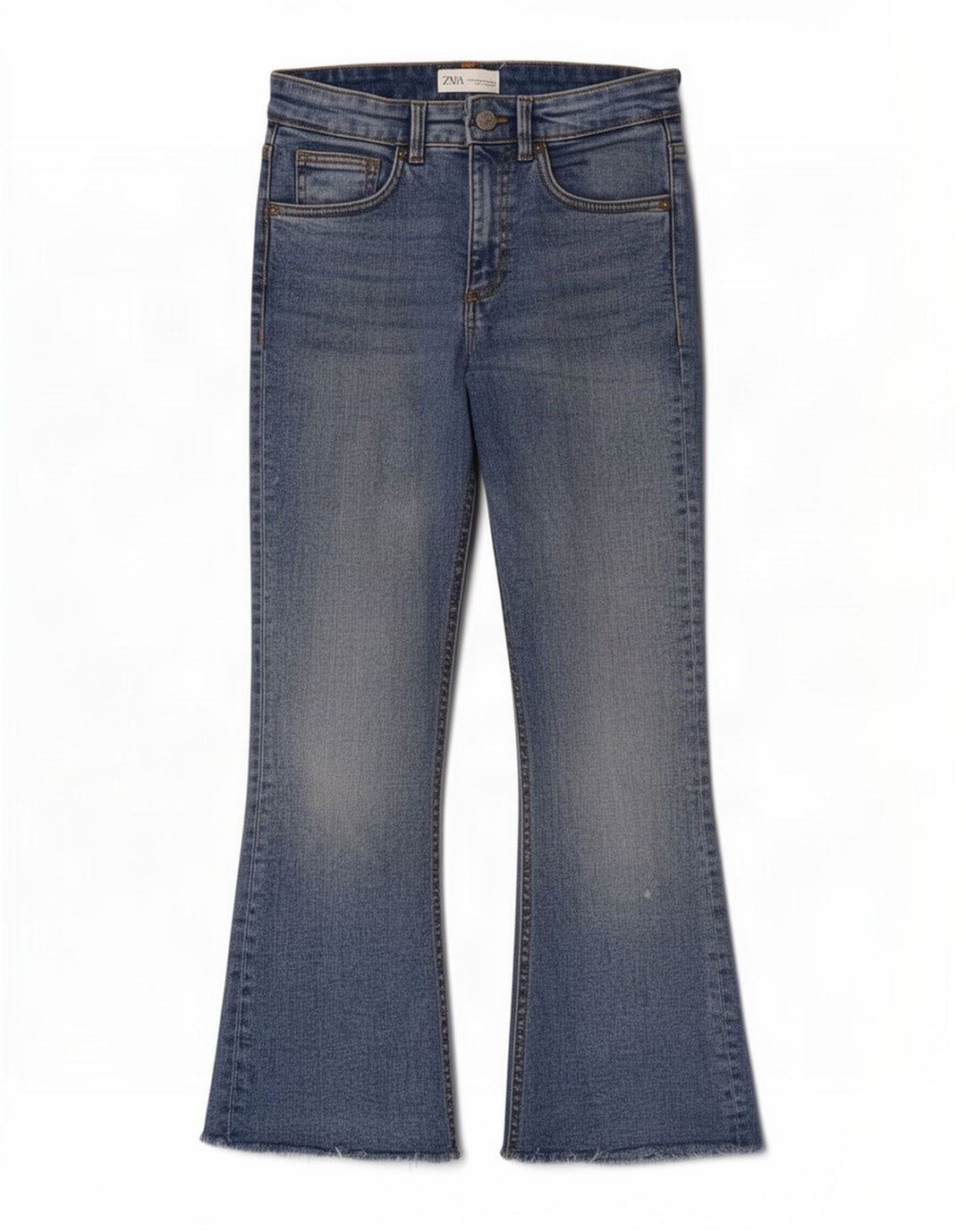 Zara Jeans feminino queimado EU 38 pequeno W26 L26 algodão azul