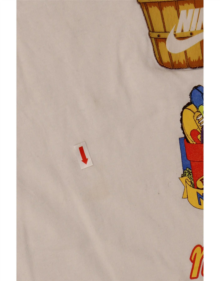 Camiseta Nike masculina gráfica top pequeno algodão branco