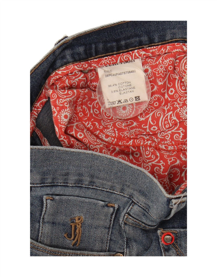 Calça jeans feminina Jeckerson W32 L31 azul algodão