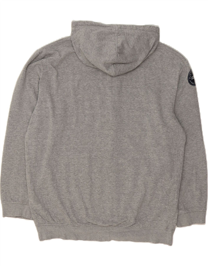 KAPPA Mens Graphic Zip Hoodie Sweater 2XL Grey Cotton Vintage Kappa and Second-Hand Kappa from Messina Hembry 