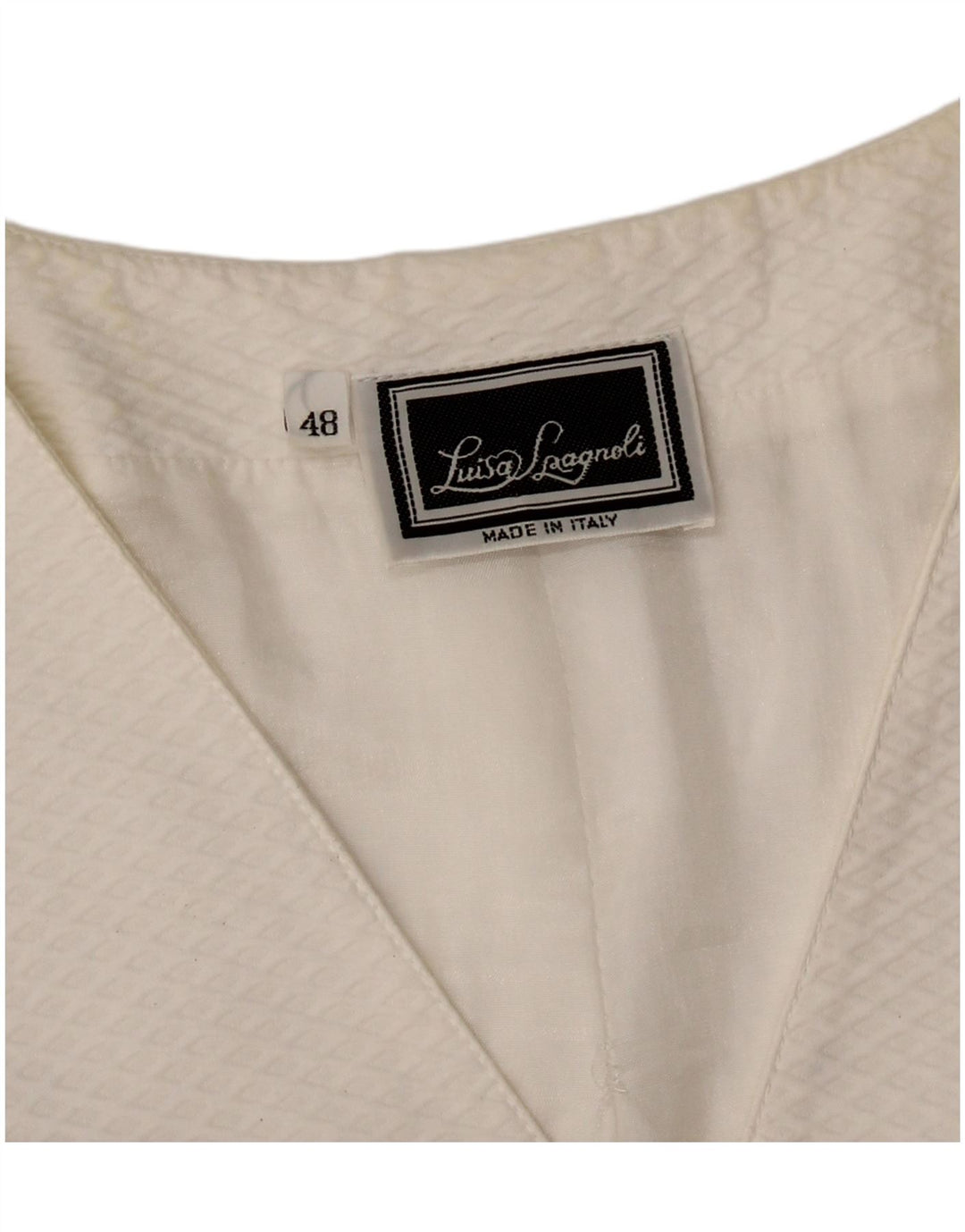 Luisa Spagnoli Jaqueta Blazer Feminina 5 Botões IT 48 XL Branco Argyle/Diamante