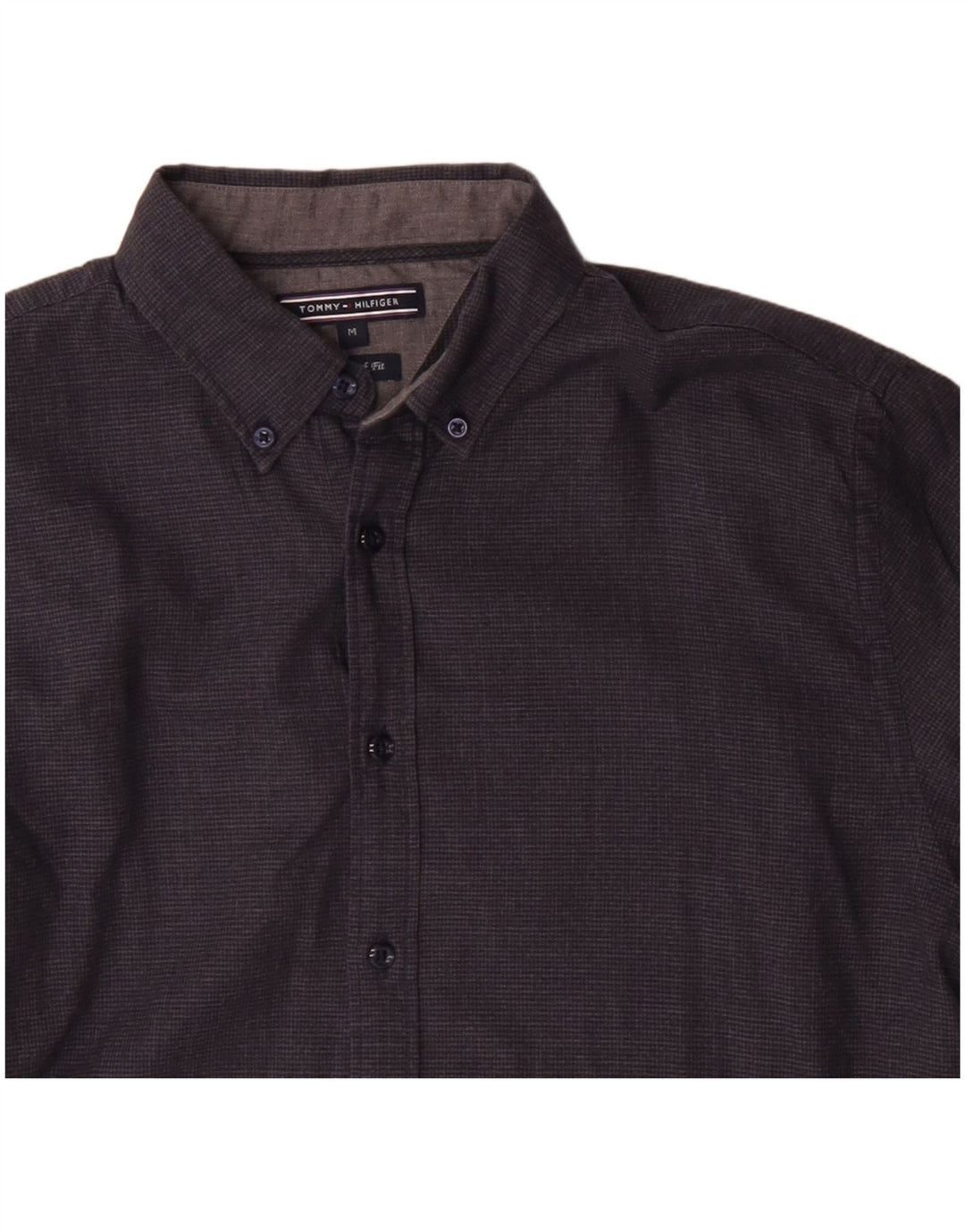 Camisa masculina Tommy Hilfiger New York Fit algodão cinza médio