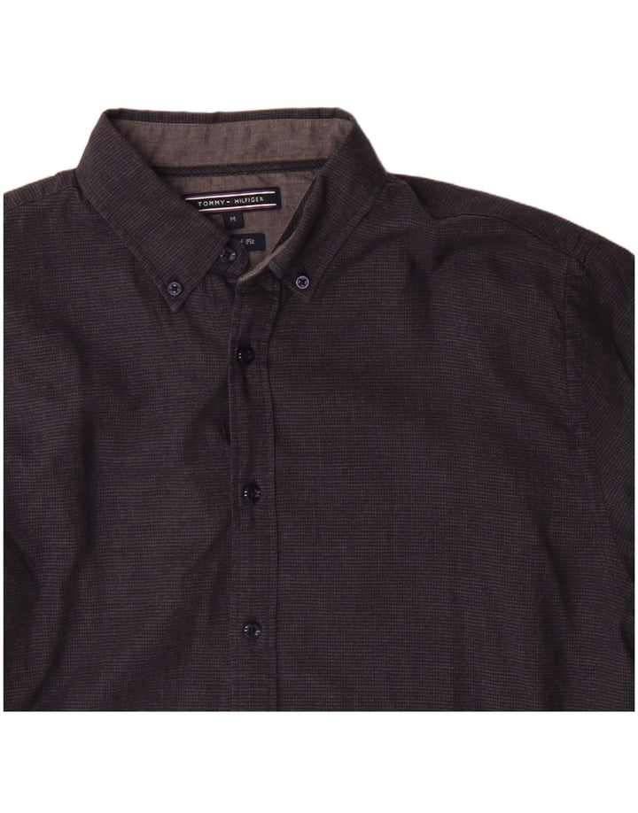 Camisa masculina Tommy Hilfiger New York Fit algodão cinza médio