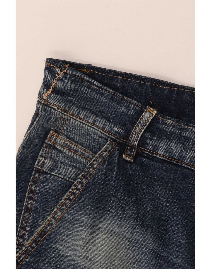 Zara Calça Jeans Masculina Crop Distressed Slim W32 L24 Azul