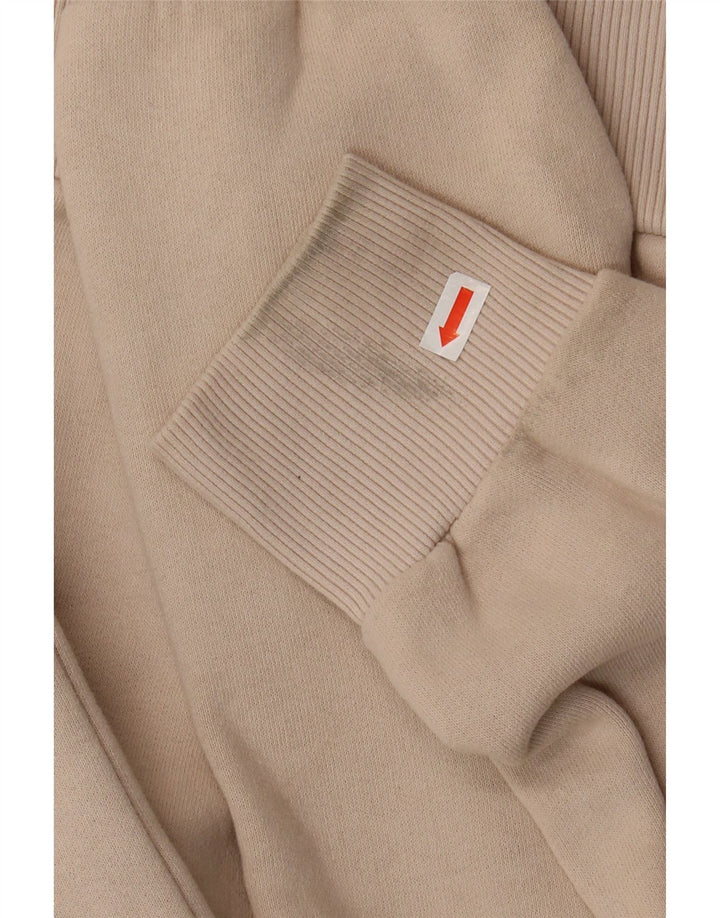 Jumper feminino com capuz gráfico SUPERDRY Reino Unido 8 pequeno algodão bege