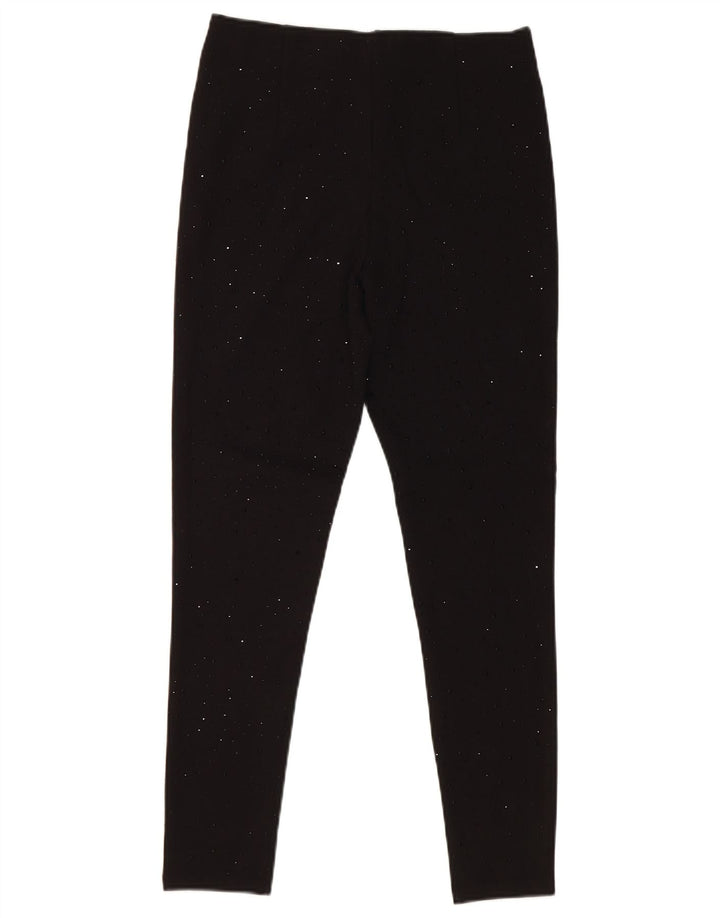Leggings femininas Zara UK 10 pequenas viscose preta
