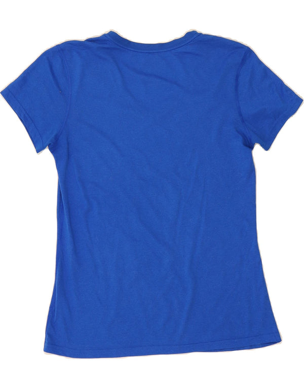Camiseta feminina Nike Dri Fit Regular Fit UK 12 poliéster azul médio