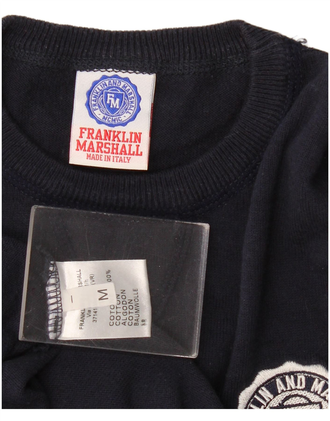 Franklin Marshall moletom masculino jumper médio azul marinho algodão