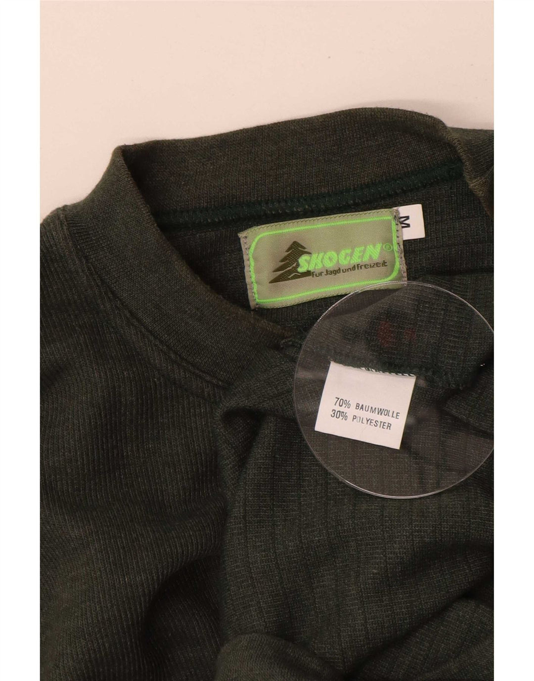 Suéter vintage masculino com gola redonda, algodão verde médio