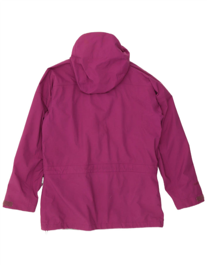 Jaqueta de chuva feminina com capuz Berghaus UK 12 nylon roxo médio
