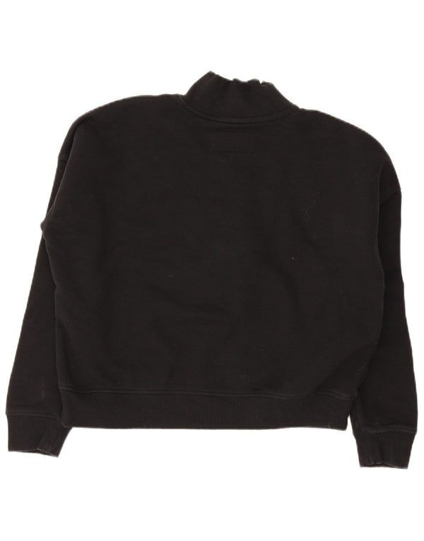 Jack Wills moletom feminino oversized gráfico jumper Reino Unido 12 médio preto
