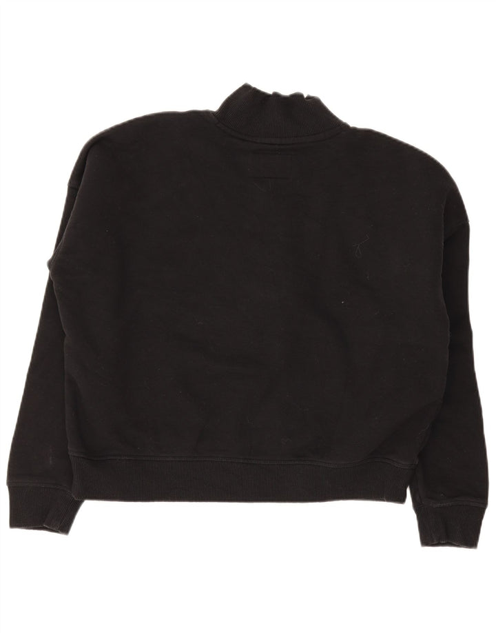 Jack Wills moletom feminino oversized gráfico jumper Reino Unido 12 médio preto