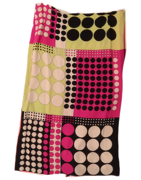 Saia reta feminina vintage grande W32 geométrica multicolorida