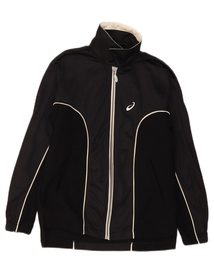 Asics Womens Tracksuit Top Jacket UK 10 Pequeno Preto
