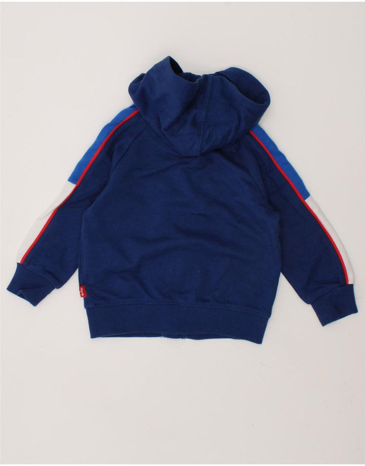 LEVI'S Baby Boys Zip Hoodie Sweater 9-12 Months Blue Colourblock Cotton Vintage Levi's and Second-Hand Levi's from Messina Hembry 