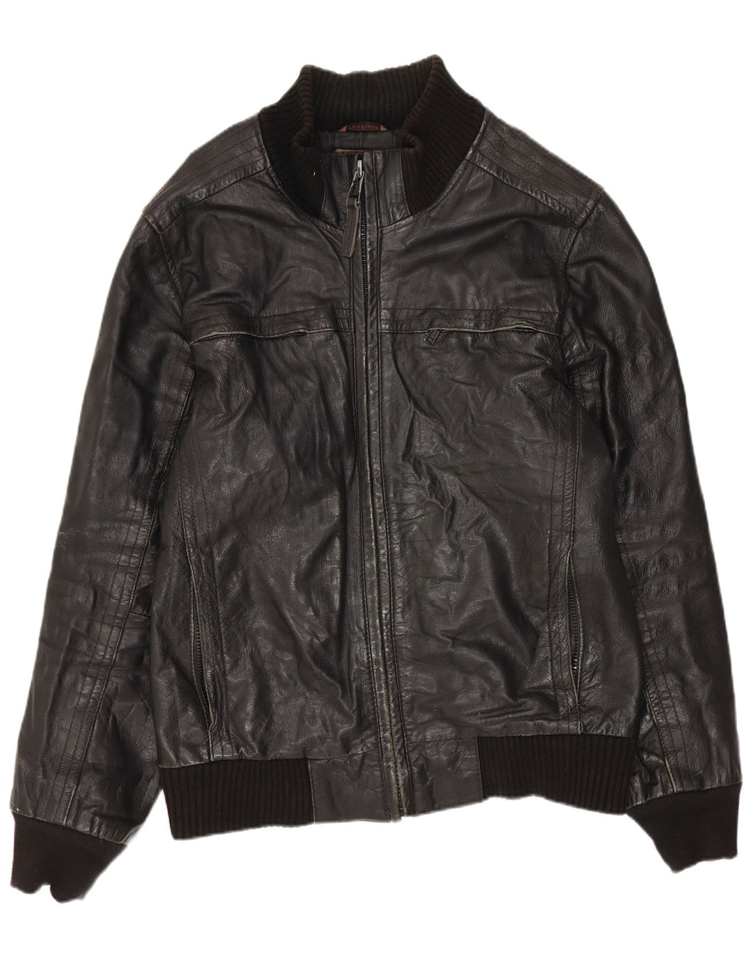 Jaqueta de couro masculina Conbipel IT 46 pequena couro preto