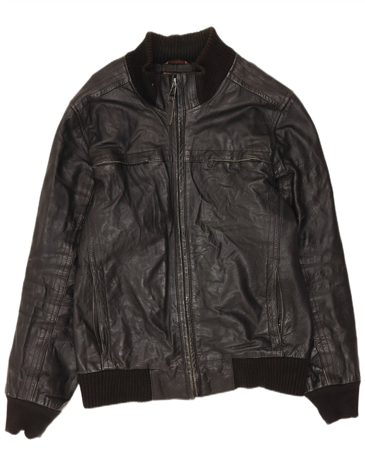 Jaqueta de couro masculina Conbipel IT 46 pequena couro preto