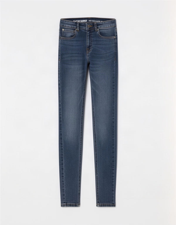 Calça jeans feminina Jack Wills cintura média super skinny W24 L30 algodão azul