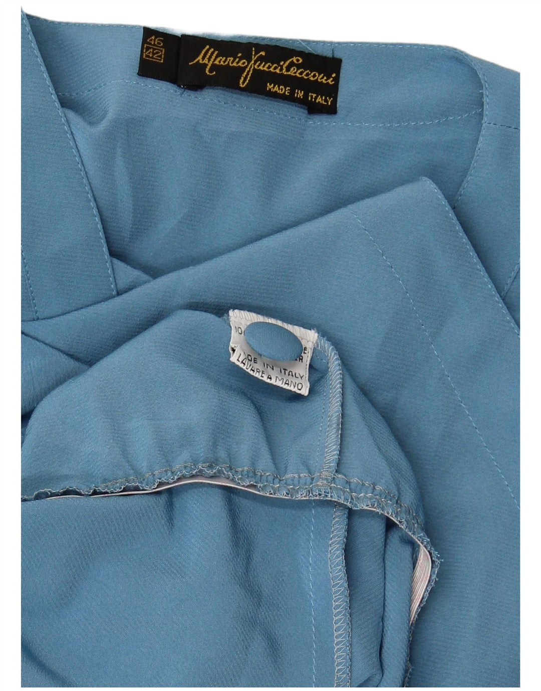 Blusa feminina de manga curta MARIO PUCCI CECCONI IT 42 azul médio