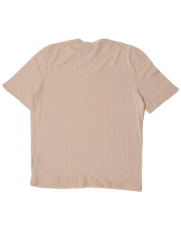 Camiseta feminina regular Cos UK 14 algodão branco médio