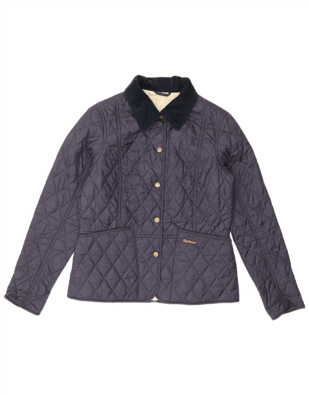 Jaqueta acolchoada feminina Barbour UK 01 pequena poliamida azul marinho