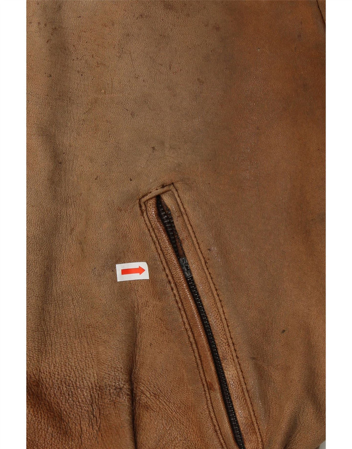 Jaqueta de couro masculina Schuh UK 42 XL couro marrom