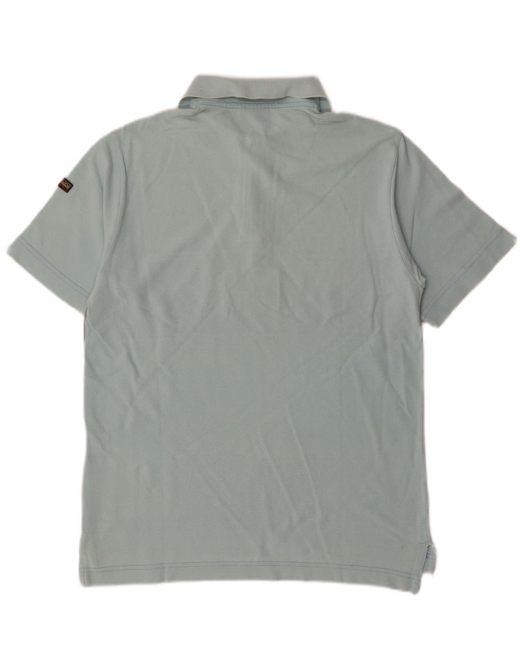 Camisa pólo geográfica masculina NAPAPIJRI pequena azul colorblock algodão