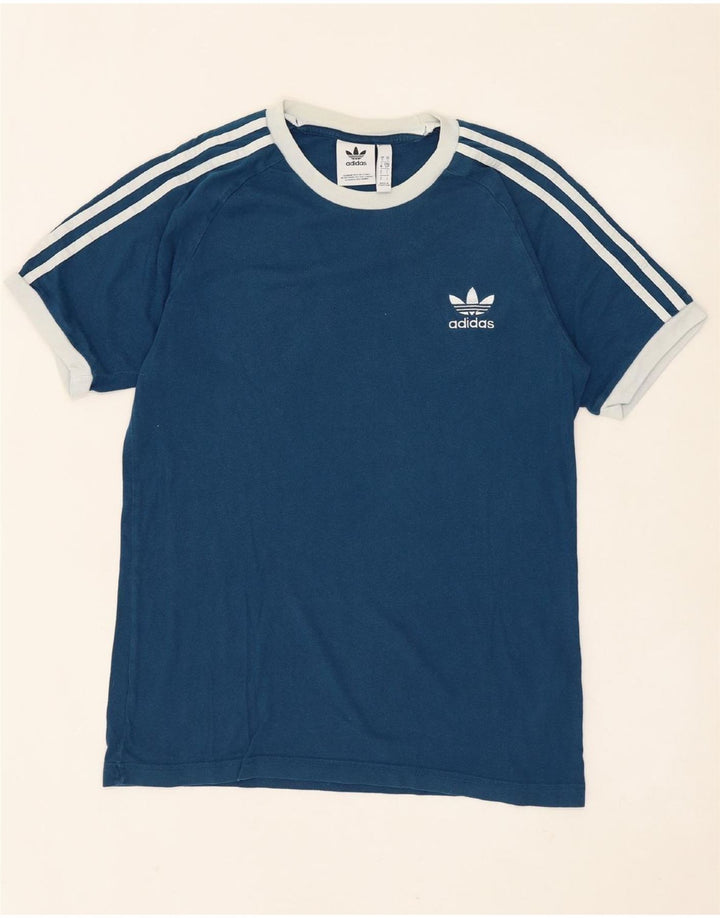 Camiseta masculina ADIDAS Top pequeno algodão azul marinho