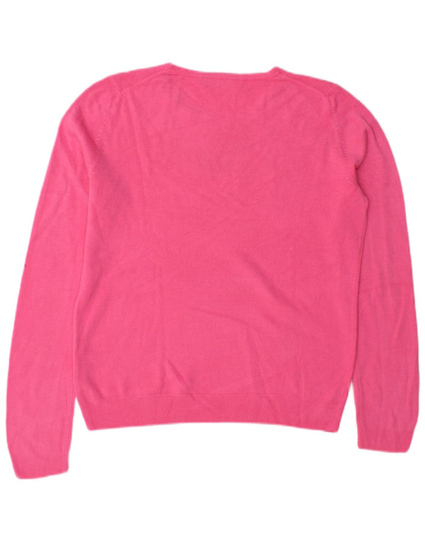 Suéter feminino Marks & Spencer com gola redonda Reino Unido 12 rosa médio
