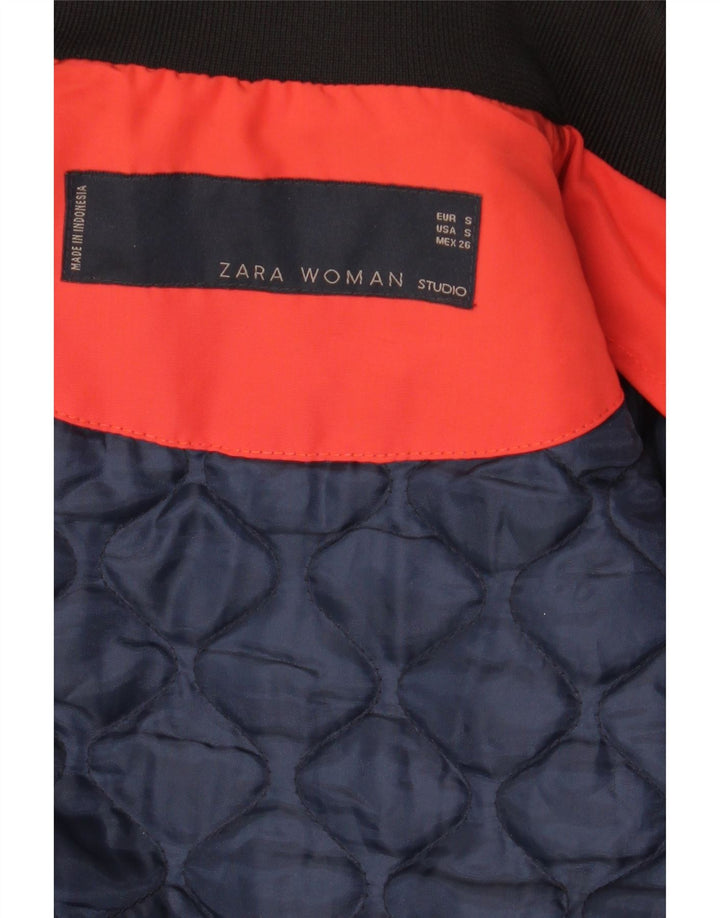 Jaqueta acolchoada feminina Zara UK 10 pequena azul marinho