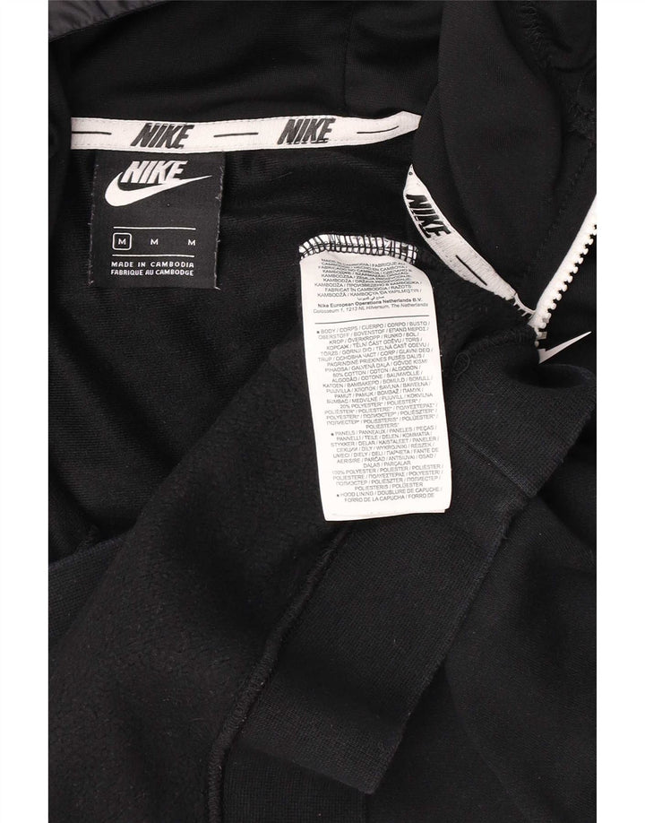 Suéter Nike masculino com capuz e zíper, médio, preto, algodão