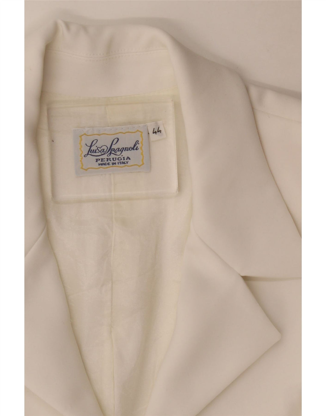 Jaqueta blazer feminina com zíper completo Luisa Spagnoli IT 44 acetato branco médio