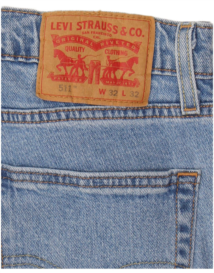 LEVI'S Masculino 511 Slim Jeans W32 L29 Azul Algodão