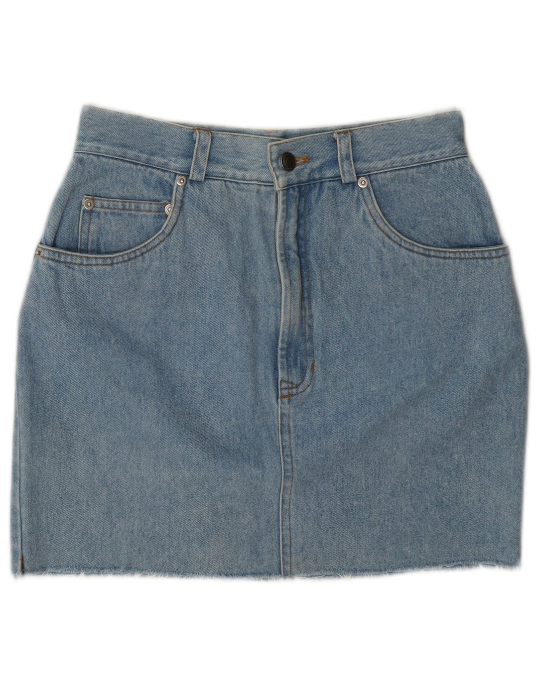 Saia jeans feminina vintage W26 pequena azul