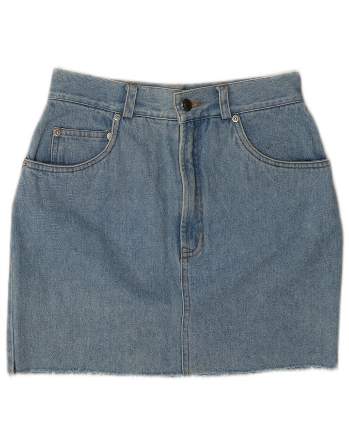 Saia jeans feminina vintage W26 pequena azul