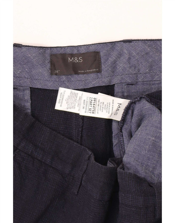 Shorts Chino Masculino Marks & Spencer W38 XL Azul Marinho Algodão