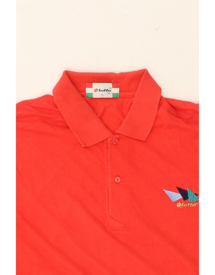 LOTTO Mens Polo Shirt XL Red Cotton Vintage Lotto and Second-Hand Lotto from Messina Hembry 