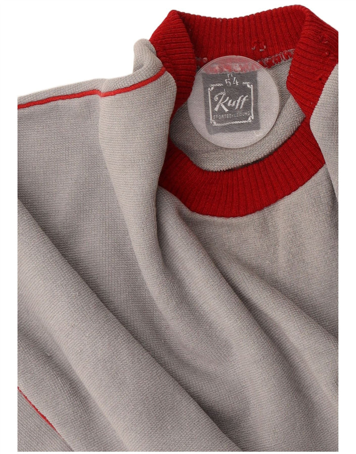Moletom masculino vintage Jumper IT 54 XL cinza colorblock