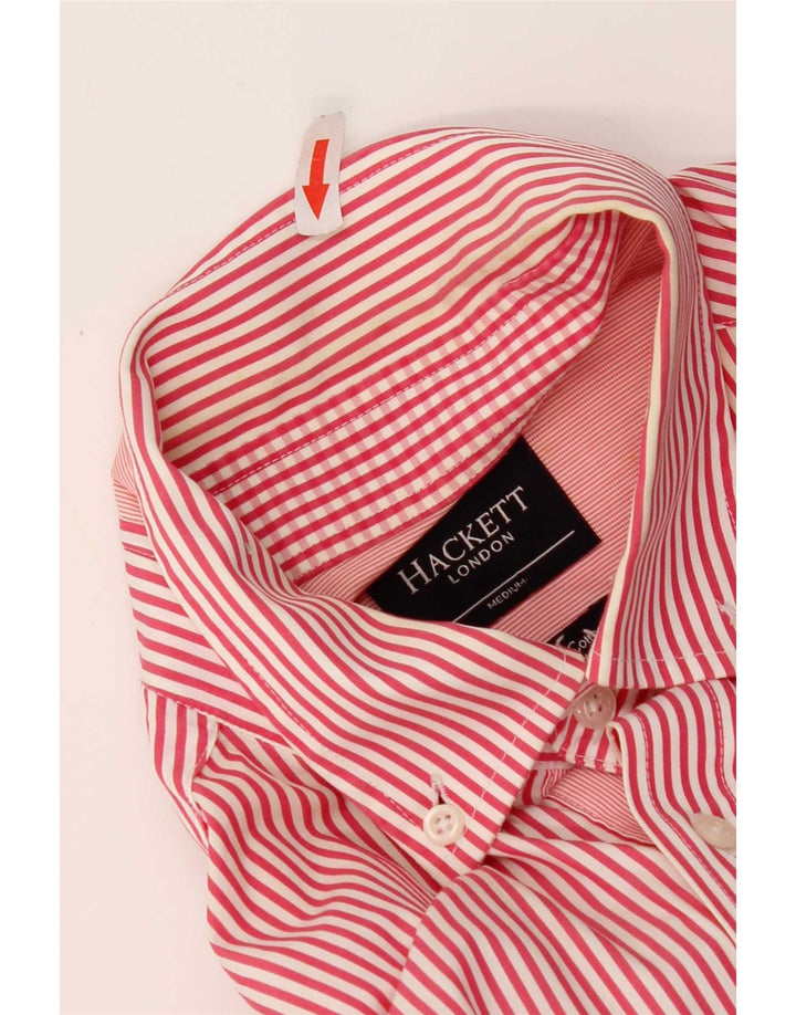 Camisa masculina Hackett de algodão listrado vermelho médio