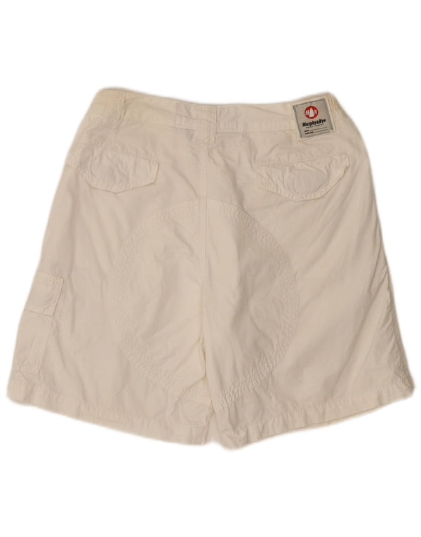 Murphy & Nye Mens Chino Shorts W31 Médio Algodão Branco